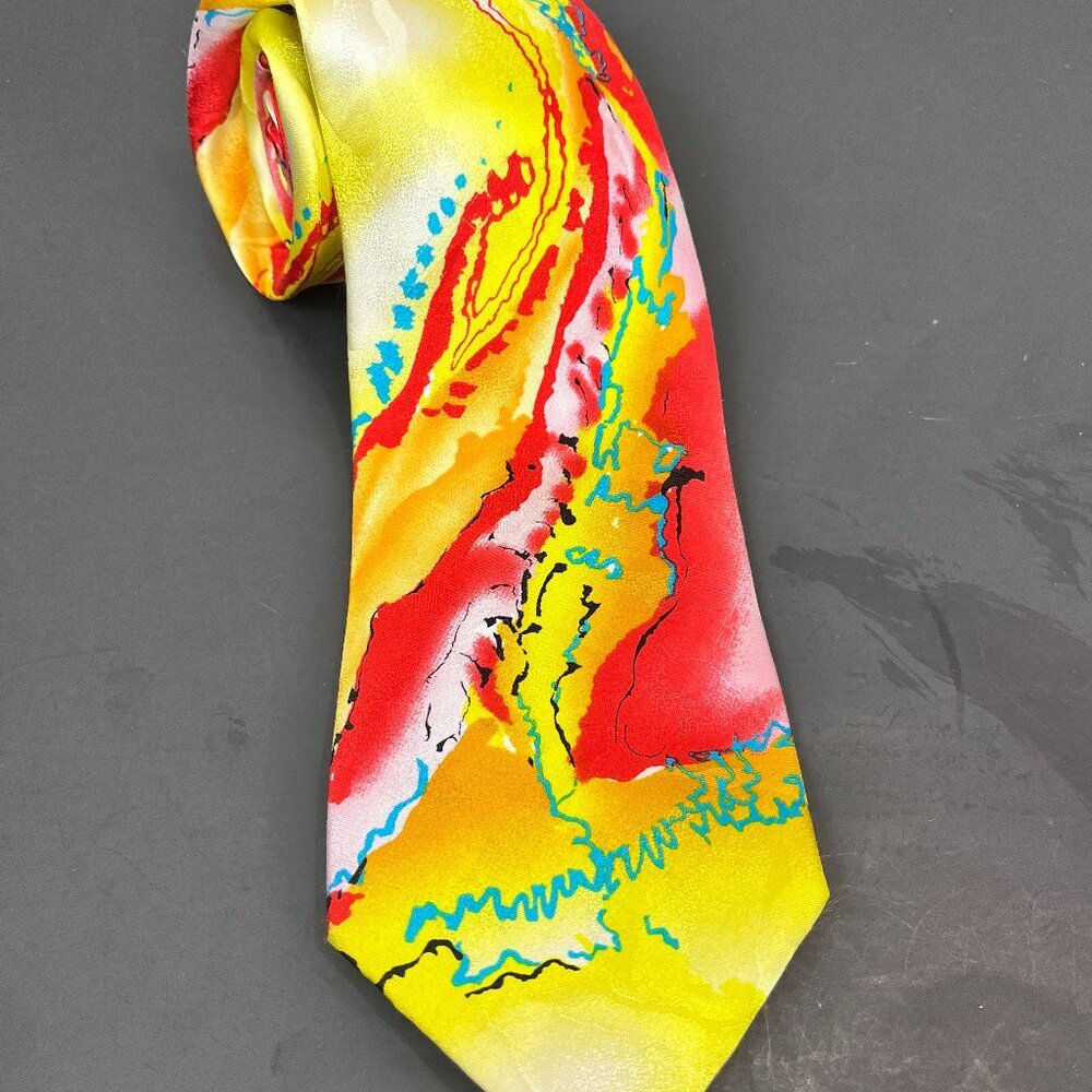 Men's J. Garcia 100% Silk Vibrant "Capillaries" Tie